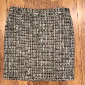 Ann Taylor gray plaid tweed mini skirt
